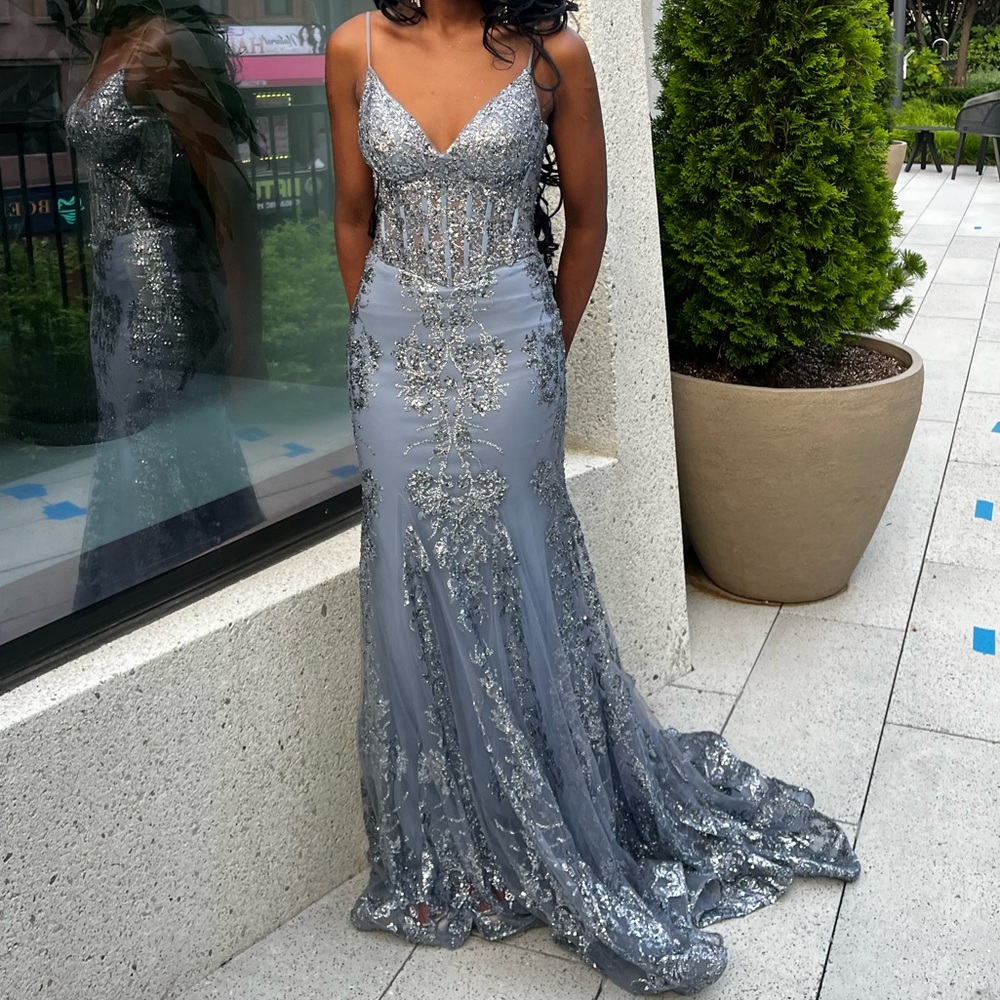 Lyra Dress in Smokey Blue From Lady Black tie (size 4)